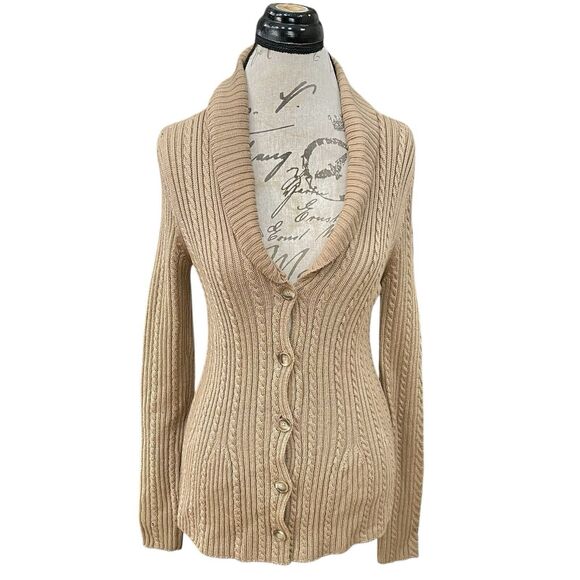 Ann Taylor Womens Sweater Medium Cardigan Grannycore Light Academia Long Sleeve - Picture 1 of 16